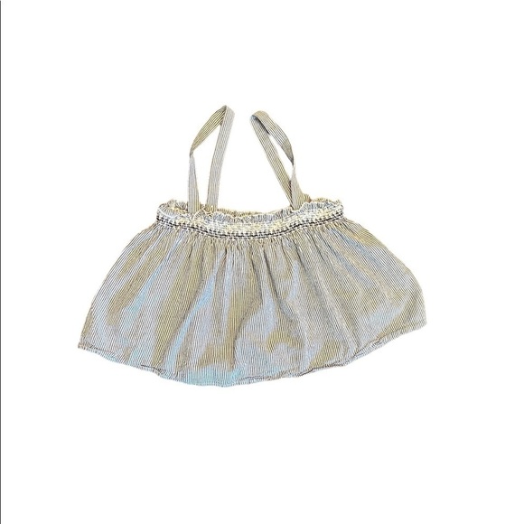 Urban Outfitters Cropped Gray & White Striped Tank Size Medium Button Straps. - Picture 11 of 11